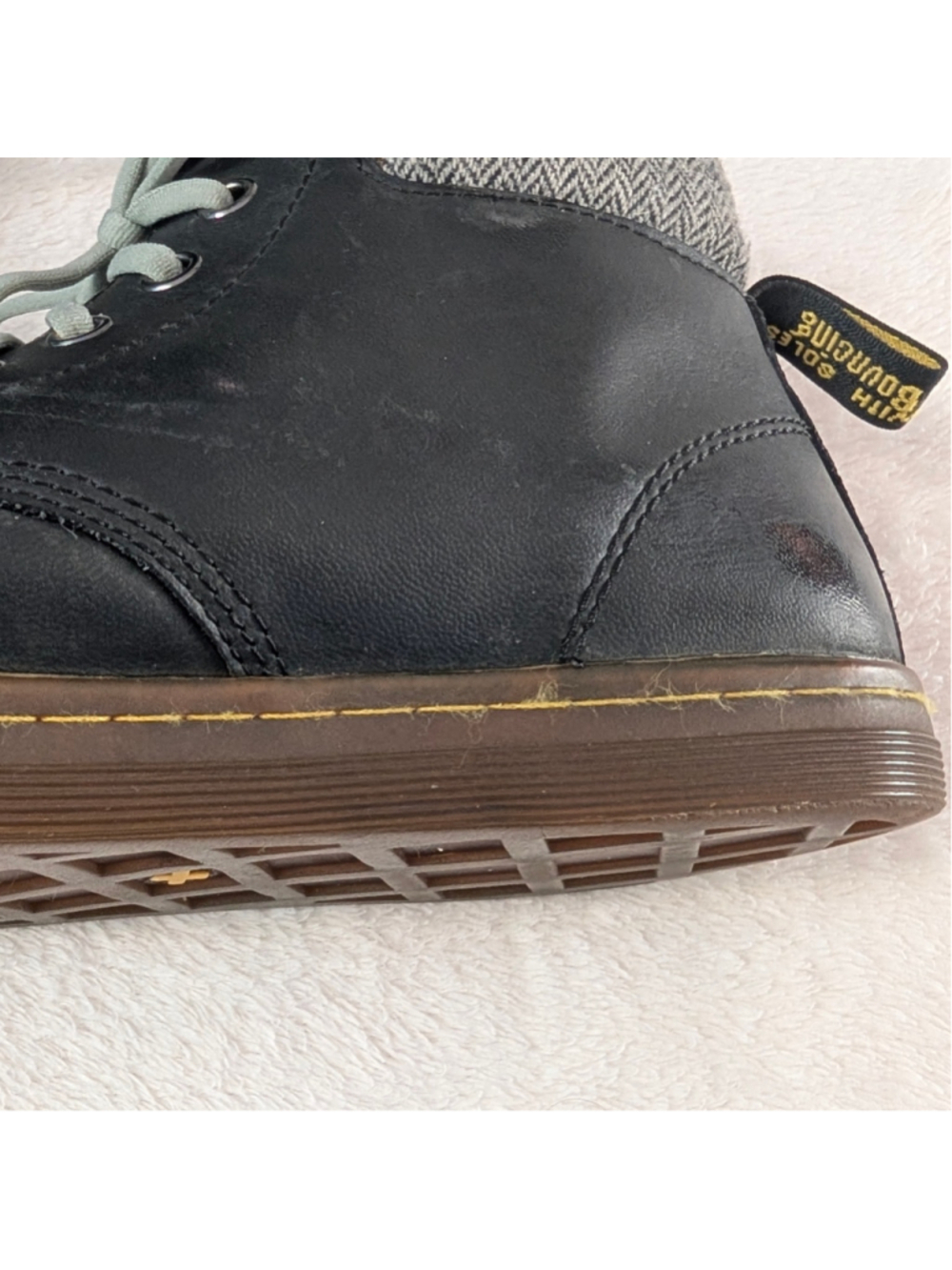 Dr. Martens Maelly Black Leather Herringbone Padded Ankle Boots - Size 7 - Picture 5 of 13